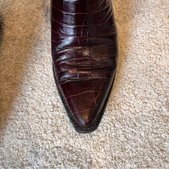 Deep Purple Faux Snakeskin Zara Boots size 8 - Picture 4 of 11